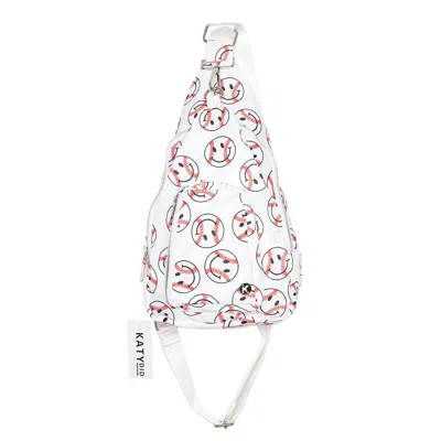 Katydid Women's Stash Your Stuff Sling Bag In Baseball Happy Face In White