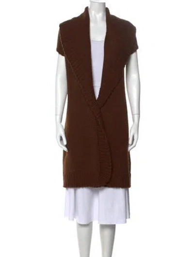 Pre-owned Kaufmanfranco Alpaca Open Front Sweater In Brown
