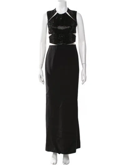 Pre-owned Kaufmanfranco Asymmetrical Long Dress In Black
