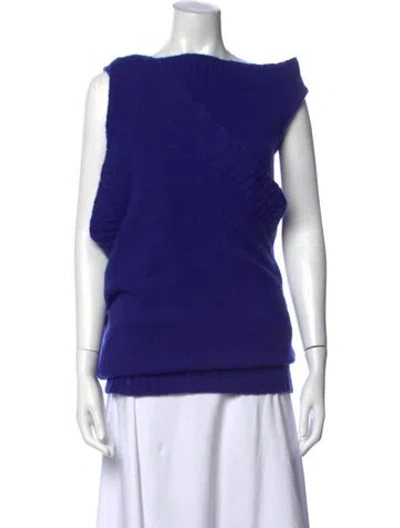 Pre-owned Kaufmanfranco Cashmere Off-the-shoulder Top In Blue