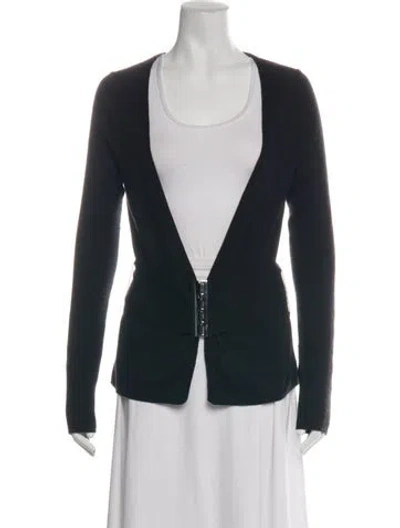 Pre-owned Kaufmanfranco Cashmere Open Front Sweater In Black
