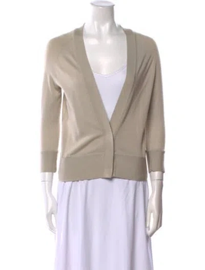 Pre-owned Kaufmanfranco Cashmere V-neck Sweater In Neutral