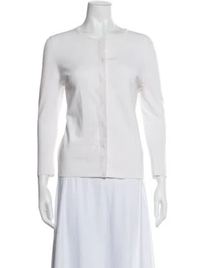 Pre-owned Kaufmanfranco Crew Neck Long Sleeve Button-up Top In White