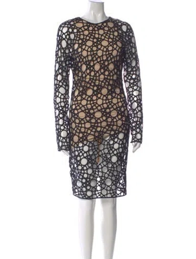 Pre-owned Kaufmanfranco Graphic Print Knee-length Dress In Black