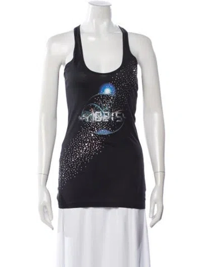 Pre-owned Kaufmanfranco Graphic Print Scoop Neck Top In Gray