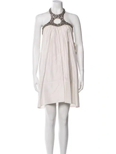 Pre-owned Kaufmanfranco Halterneck Knee-length Dress In Neutral
