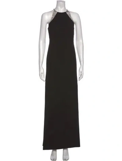 Pre-owned Kaufmanfranco Halterneck Long Dress In Black