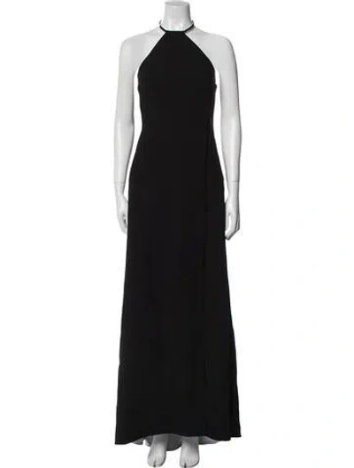 Pre-owned Kaufmanfranco Halterneck Long Dress In Black