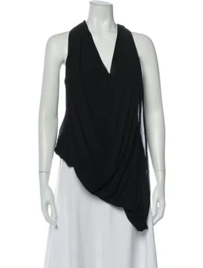 Pre-owned Kaufmanfranco Halterneck Sleeveless Blouse In Black