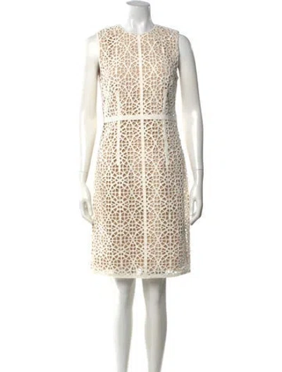 Pre-owned Kaufmanfranco Lace Pattern Knee-length Dress In White
