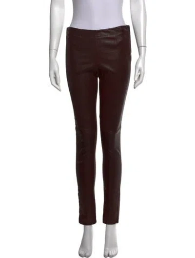 Pre-owned Kaufmanfranco Lambskin Skinny Leg Pants In Brown