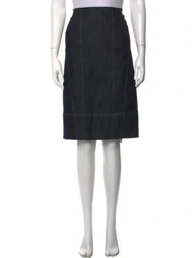 Pre-owned Kaufmanfranco Lasercut Accents Knee-length Skirt In Blue