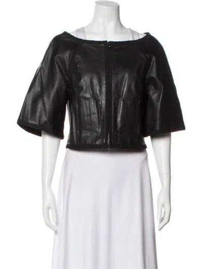 Pre-owned Kaufmanfranco Leather Bolero In Black