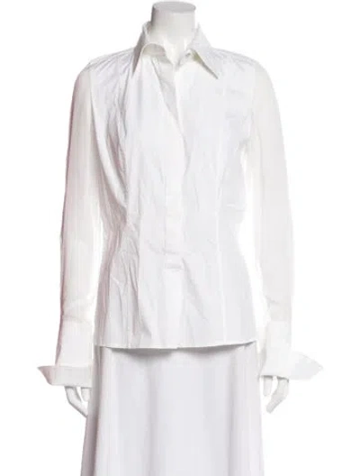 Pre-owned Kaufmanfranco Long Sleeve Blouse In White