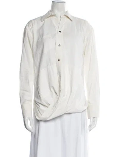 Pre-owned Kaufmanfranco Long Sleeve Button-up Top In Neutrals