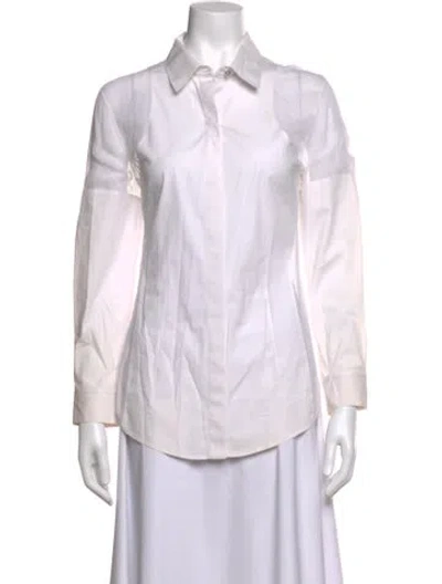 Pre-owned Kaufmanfranco Long Sleeve Button-up Top In White