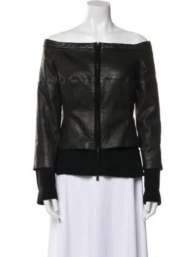 Pre-owned Kaufmanfranco Merino Wool Biker Jacket In Black