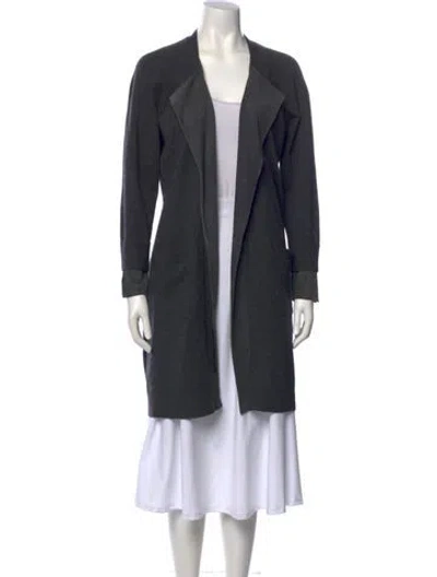 Pre-owned Kaufmanfranco Merino Wool Open Front Sweater In Gray