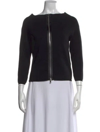 Pre-owned Kaufmanfranco Merino Wool Square Neckline Top In Black