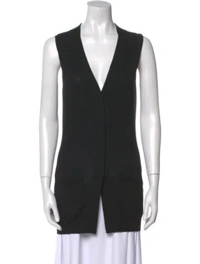 Pre-owned Kaufmanfranco Merino Wool V-neck Sweater In Black