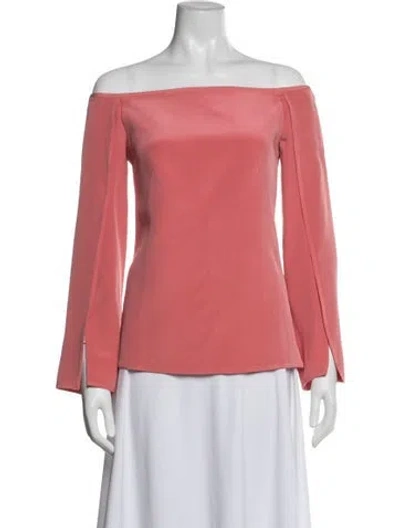 Pre-owned Kaufmanfranco Off-the-shoulder Long Sleeve Top In Pink
