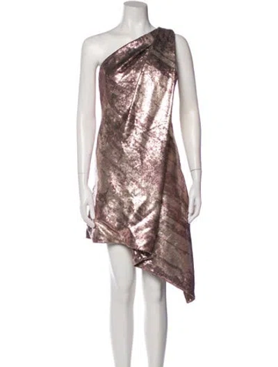 Pre-owned Kaufmanfranco One-shoulder Midi Length Dress In Silver