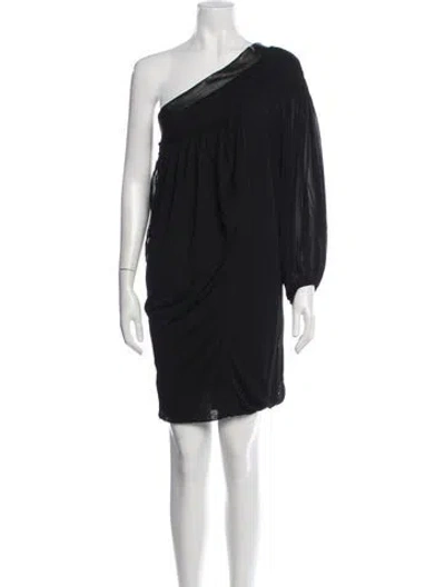 Pre-owned Kaufmanfranco One-shoulder Mini Dress In Black