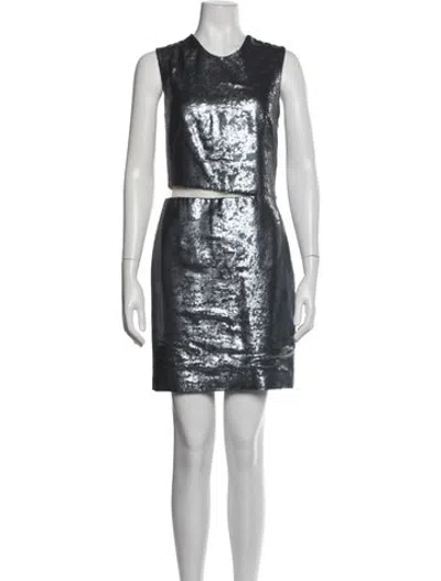Pre-owned Kaufmanfranco Sequin Mini Dress In Blue