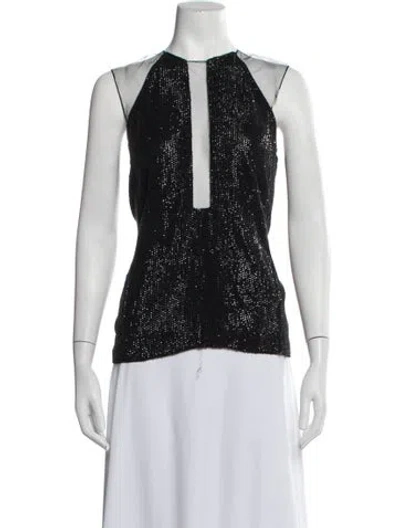 Pre-owned Kaufmanfranco Silk Asymmetrical Top In Black