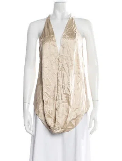 Pre-owned Kaufmanfranco Silk Halterneck Top In Neutrals