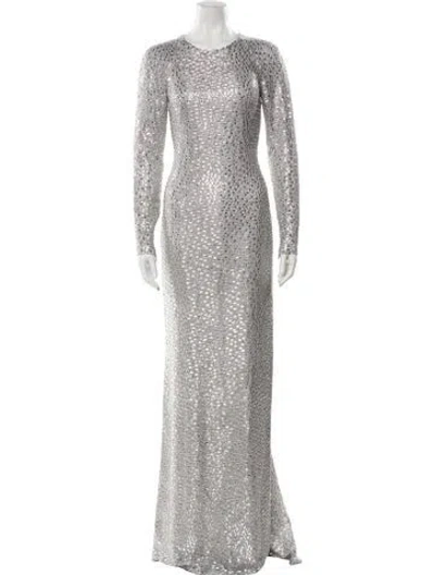 Pre-owned Kaufmanfranco Silk Long Dress In Gray
