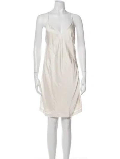 Pre-owned Kaufmanfranco Silk Mini Dress In Neutral