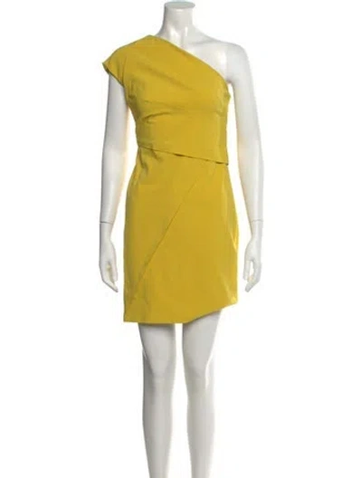 Pre-owned Kaufmanfranco Silk Mini Dress In Yellow