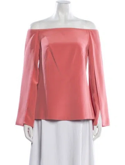 Pre-owned Kaufmanfranco Silk Off-the-shoulder Blouse In Pink