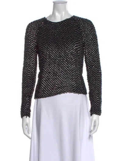 Pre-owned Kaufmanfranco Silk Patterned Top In Black