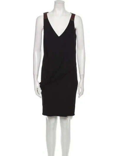 Pre-owned Kaufmanfranco V-neck Knee-length Dress In Black