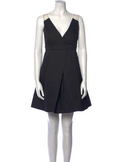 Pre-owned Kaufmanfranco V-neck Mini Dress In Black