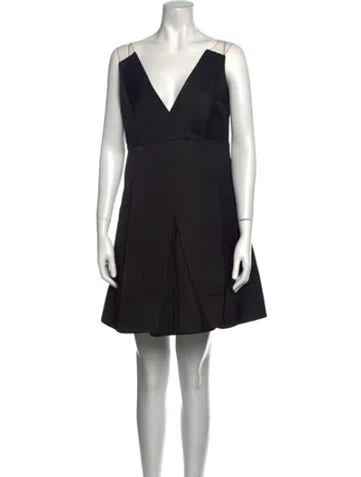 Pre-owned Kaufmanfranco V-neck Mini Dress In Black