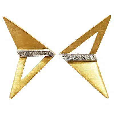 Pre-owned Kavant & Sharart Diamond Earrings Set In 18 Karat Gold Settings By  In Multi