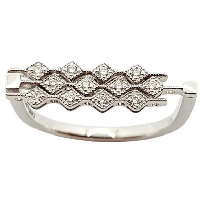Pre-owned Kavant & Sharart Diamond Ring Set In 18 Karat White Gold Settings By