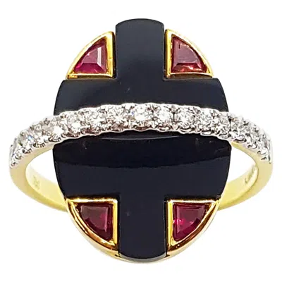 Pre-owned Kavant & Sharart Ruby And Diamond Ring Set In 18 Karat Gold By  In Multi