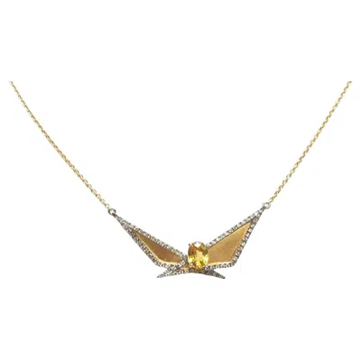 Pre-owned Kavant & Sharart Yellow Sapphire, Brown Diamond Necklace Set In 18 Karat Gold By