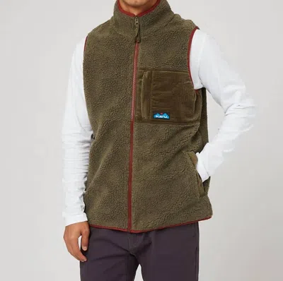 Kavu Cooper Fleece Vest In Moss In Green