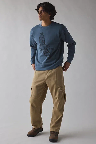 Kavu Core Graphic Crew Neck Sweatshirt In Blue Hawk, Men's At Urban Outfitters In Multi