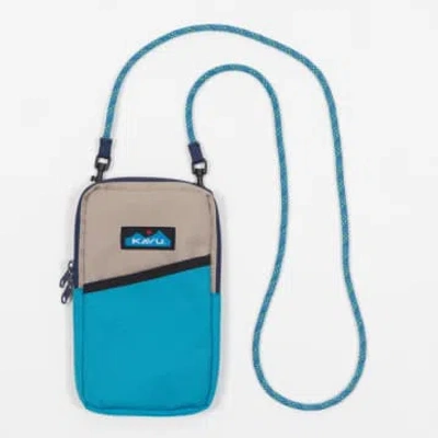 Kavu Essential Case Phone Bag In Blue & Off White