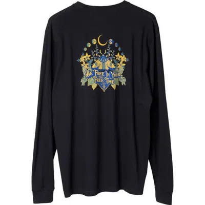 Kavu Free Time Long-sleeve T-shirt In Black
