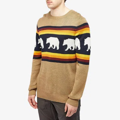 Kavu Highline Crewneck Sweater In Snow Bear In Multi