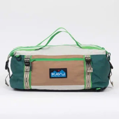 Kavu Little Feller Duffle Bag Backpack In Green & Tan In Black