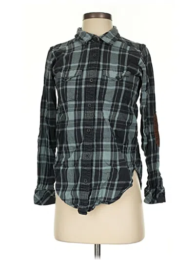 Pre-owned Kavu Long Sleeve Button Down Shirt In Teal