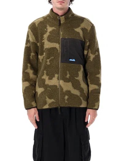 Kavu Men's Camo Fleece Zip Jacket In Camo Blur